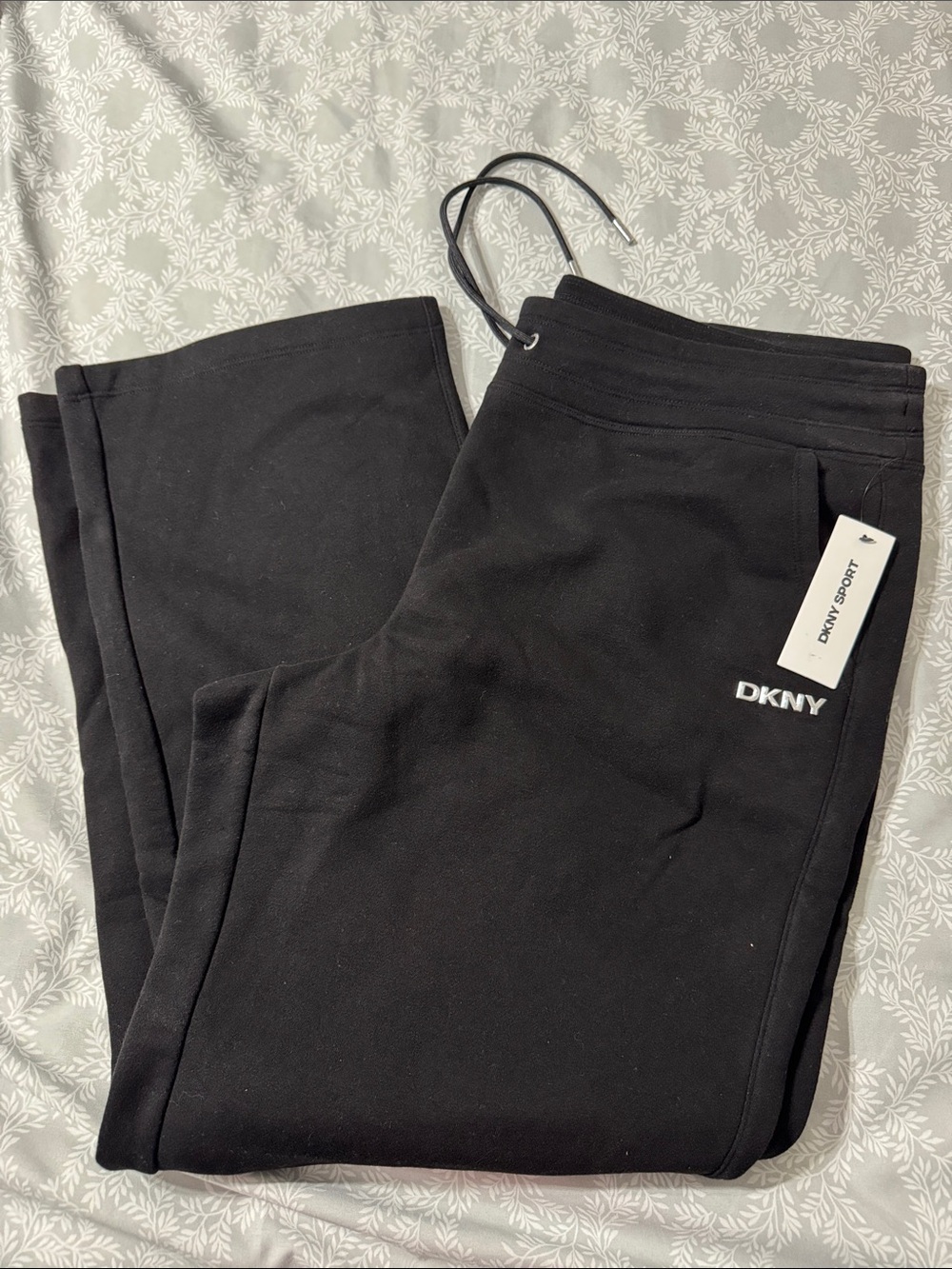 DKNY Black Sweat Joggers with White Logo